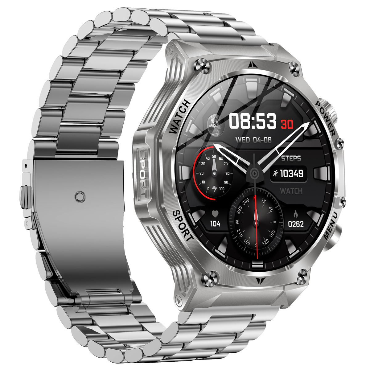 Смартгодинник UWatch Smart Surf X Pro Silver Steel сріблястий, 1.8 OLED, 2 ремінці — фото 3