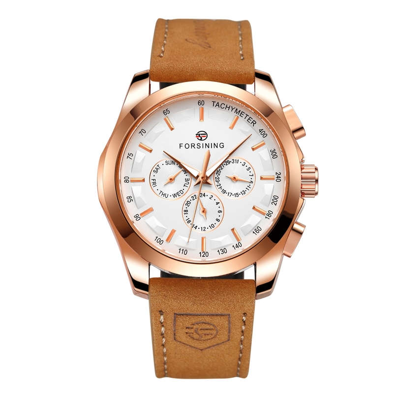 Чоловічий годинник Forsining Walker Limited 1027 з автопідзаводом, рожеве золото — фото 4