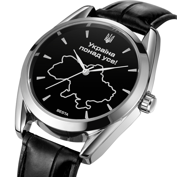 Чоловічий годинник Besta Kraina Leather з автозаводом і шкіряним ремінцем — фото 1