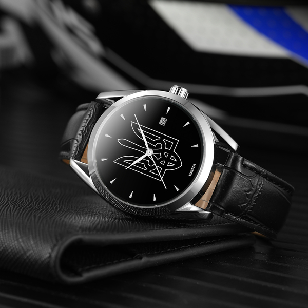 Чоловічий годинник Besta Tryzub Leather з автозаводом і шкіряним ремінцем — фото 6