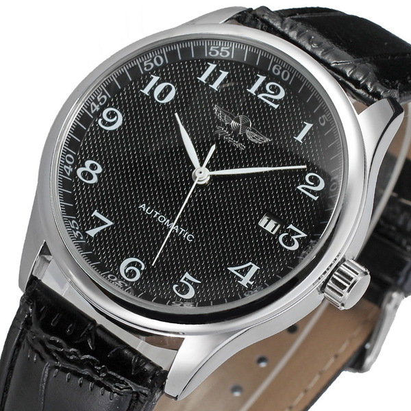 Чоловічий механічний годинник Winner Handsome Leather 1483 з автозаводом і 2 ремінцями — фото 1