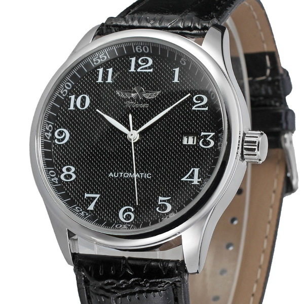Чоловічий механічний годинник Winner Handsome Leather 1483 з автозаводом і 2 ремінцями — фото 3