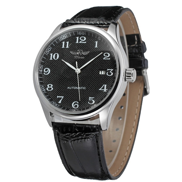 Чоловічий механічний годинник Winner Handsome Leather 1483 з автозаводом і 2 ремінцями — фото 7