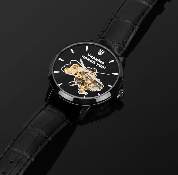 Чоловічий годинник Besta Skeleton UA Black з автозаводом, чорний — фото 8