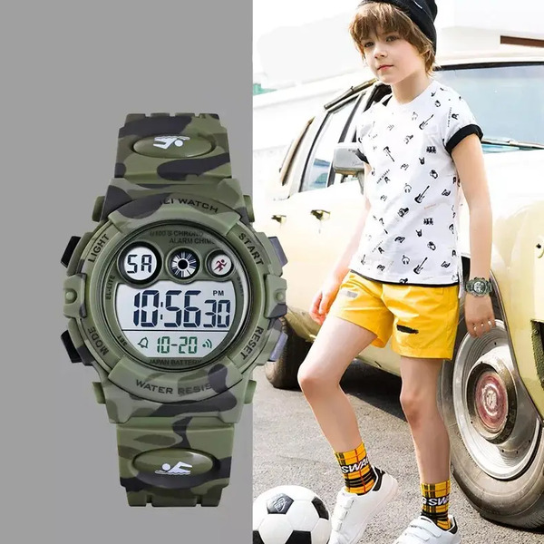 Дитячий годинник Skmei Kids KamoGreen 1313, хакі — фото 3