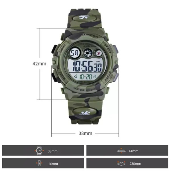 Дитячий годинник Skmei Kids KamoGreen 1313, хакі — фото 9