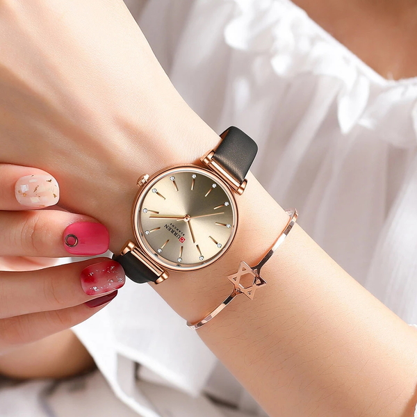 Жіночий годинник Curren Grass Brown 2419 із золотистим циферблатом — фото 6