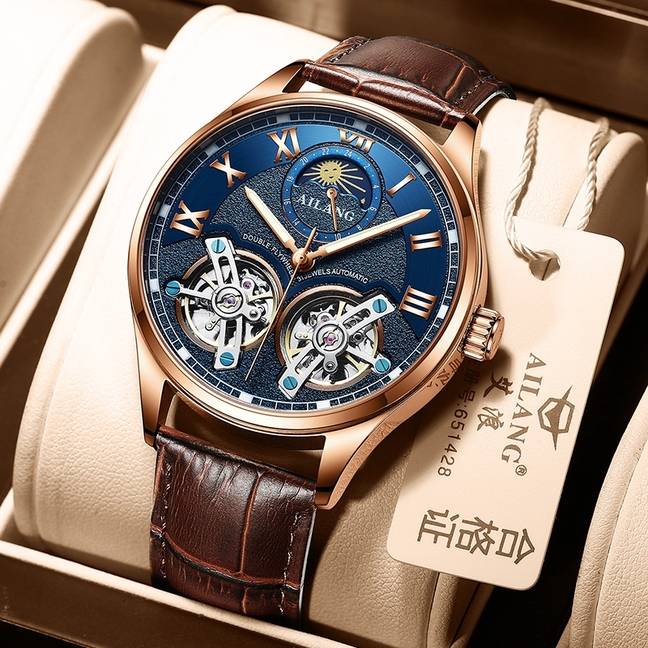 Чоловічий механічний годинник Ailang FlyWheel 8901 з автозаводом — фото 3