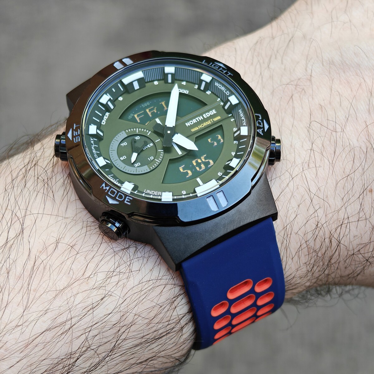 Чоловічий годинник North Edge Hornet Brutal Blue 2434 з 2 каучуковими ремінцями — фото 7