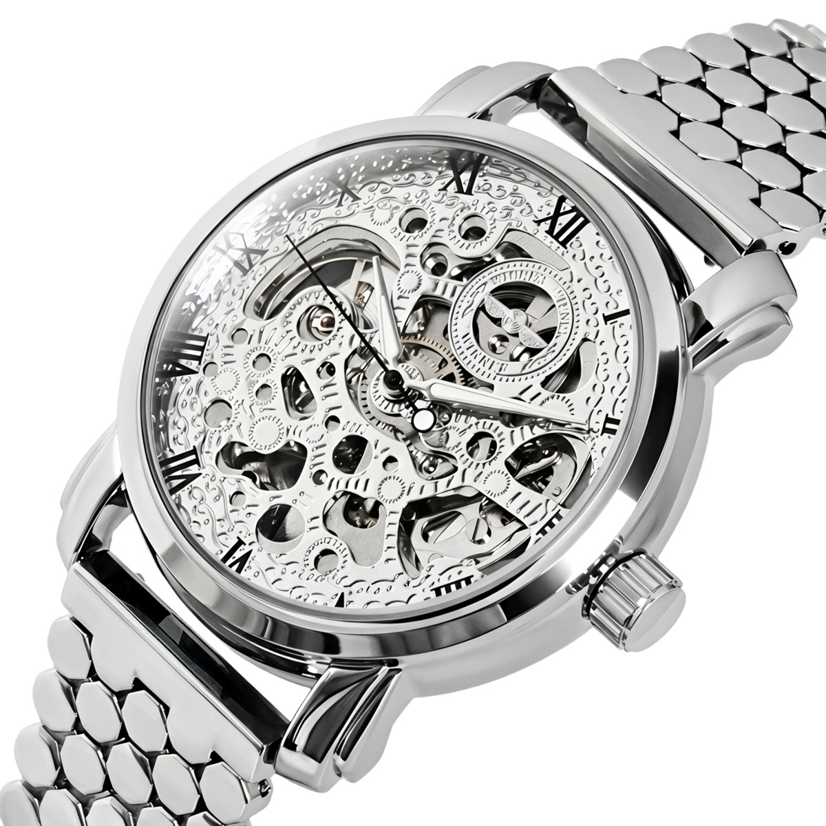 Чоловічий механічний годинник Winner Silver Grain 2432 з двома ремінцями — фото 1