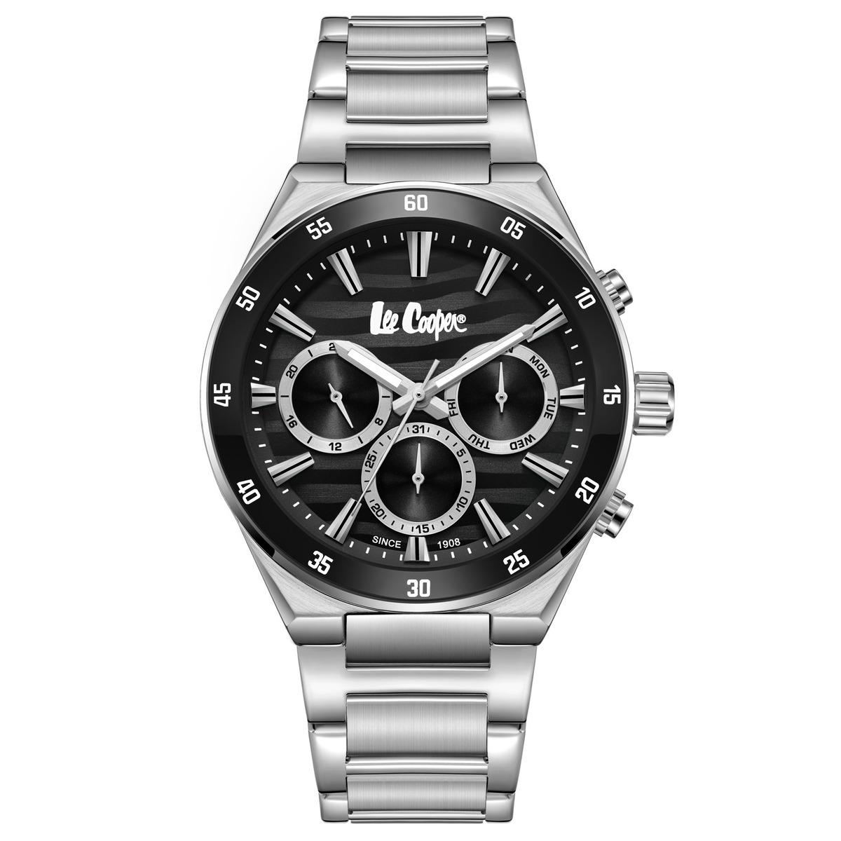 Чоловічий годинник Lee Cooper Hit Silver 1977 зі сталевим браслетом, 43 мм — фото 2