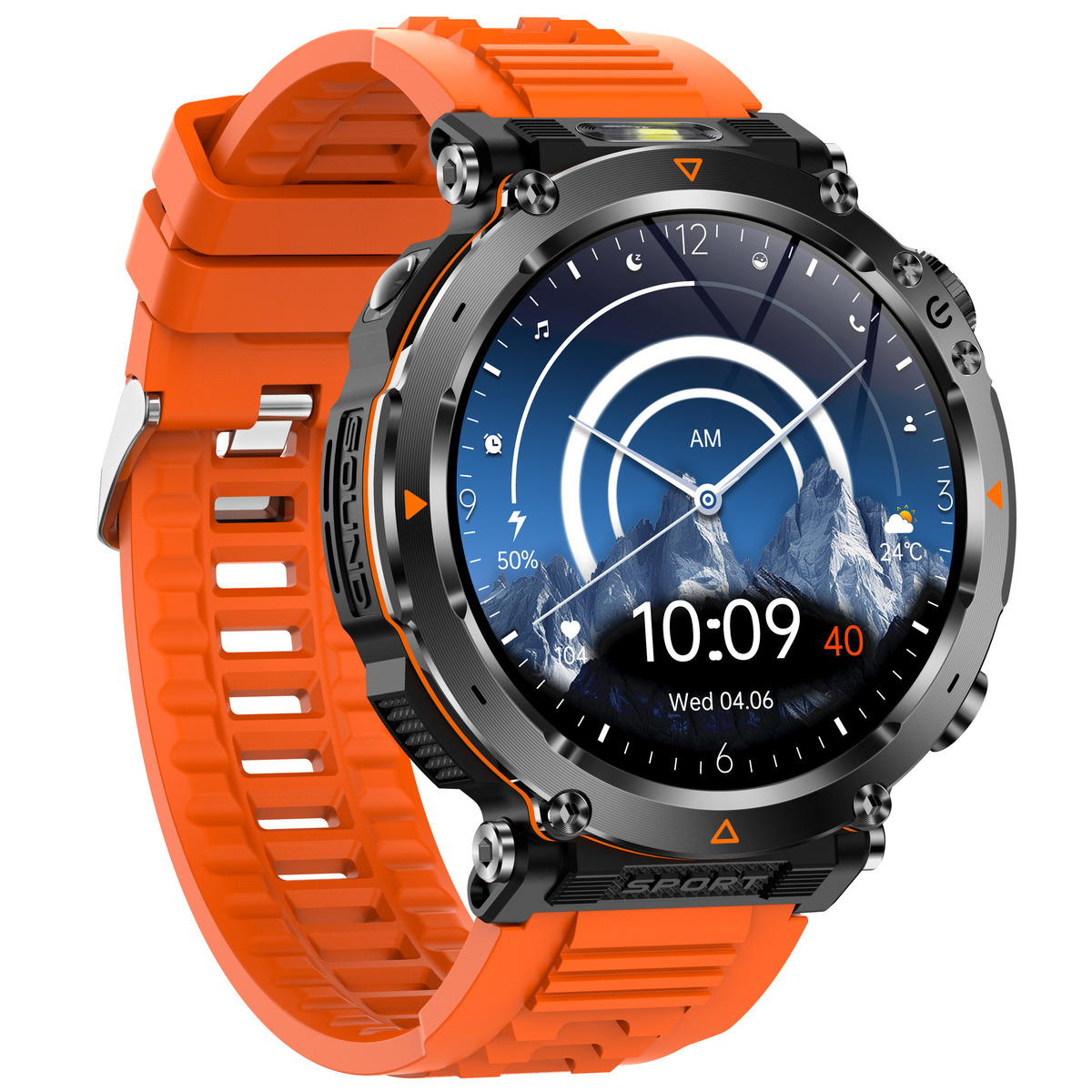 Смарт-годинник UWatch Smart Avation Pro Orange з 2 ремінцями, ліхтариками та Bluetooth 5.0 — фото 4