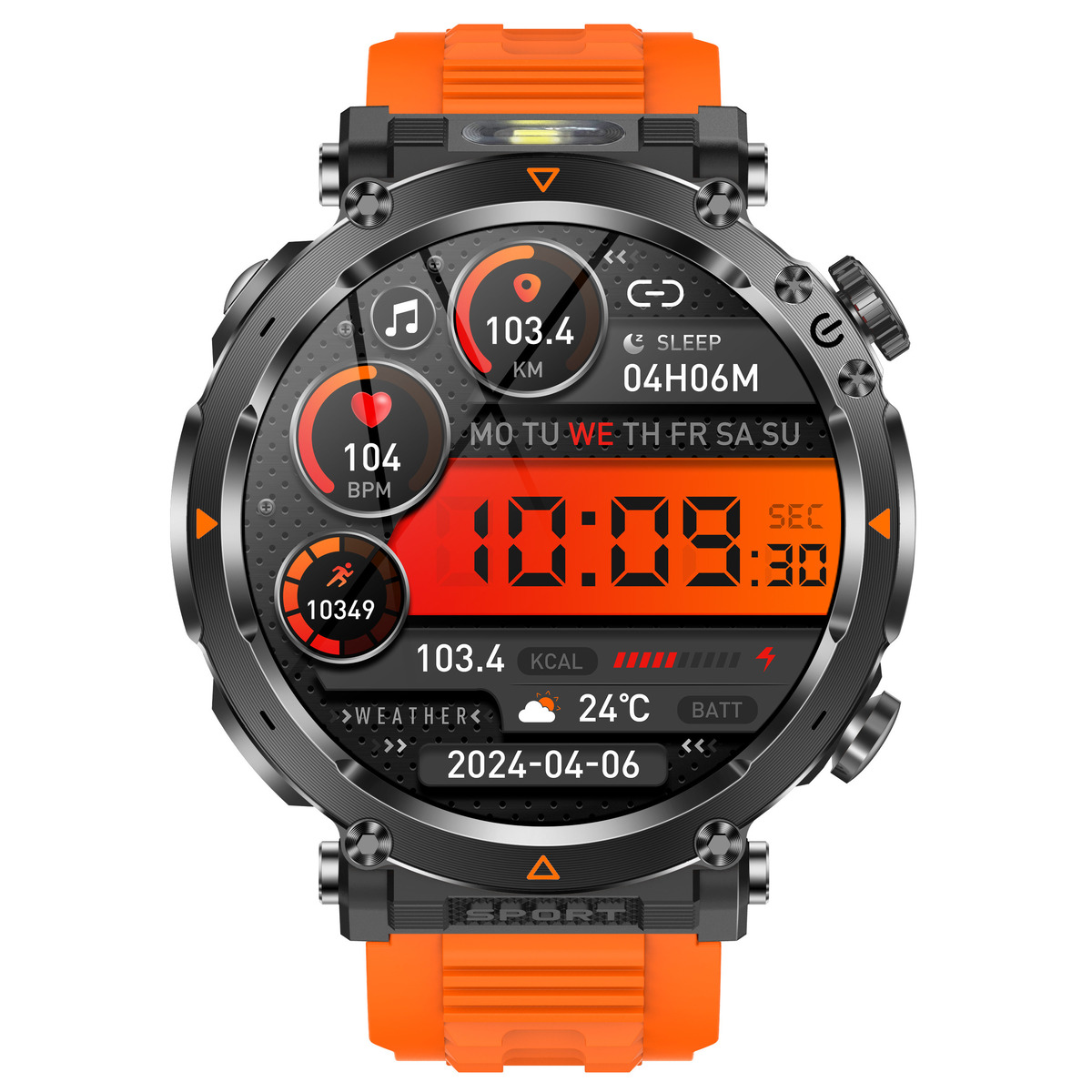 Смарт-годинник UWatch Smart Avation Pro Orange з 2 ремінцями, ліхтариками та Bluetooth 5.0 — фото 10