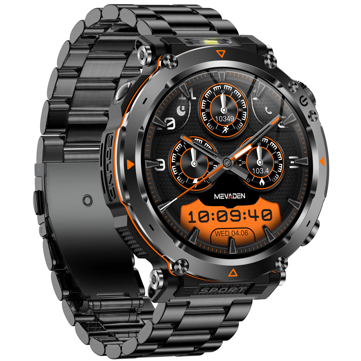 Смарт-годинник UWatch Smart Avation Pro Steel з двома ремінцями, чорний — фото 4