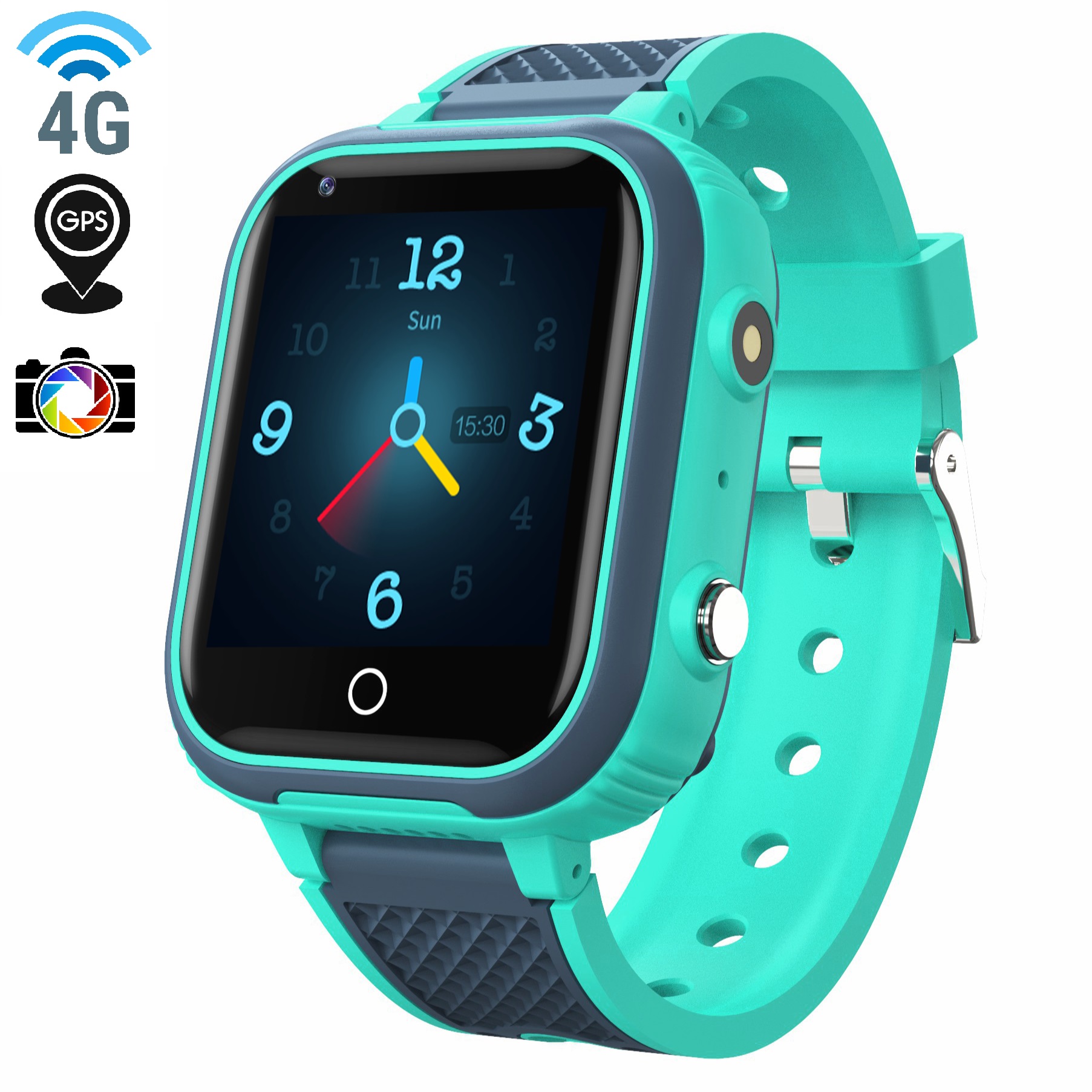 Дитячий смарт-годинник UWatch Smart Kinder GPS Tracking 4G з GPS, камерою та SOS, блакитний — фото 1