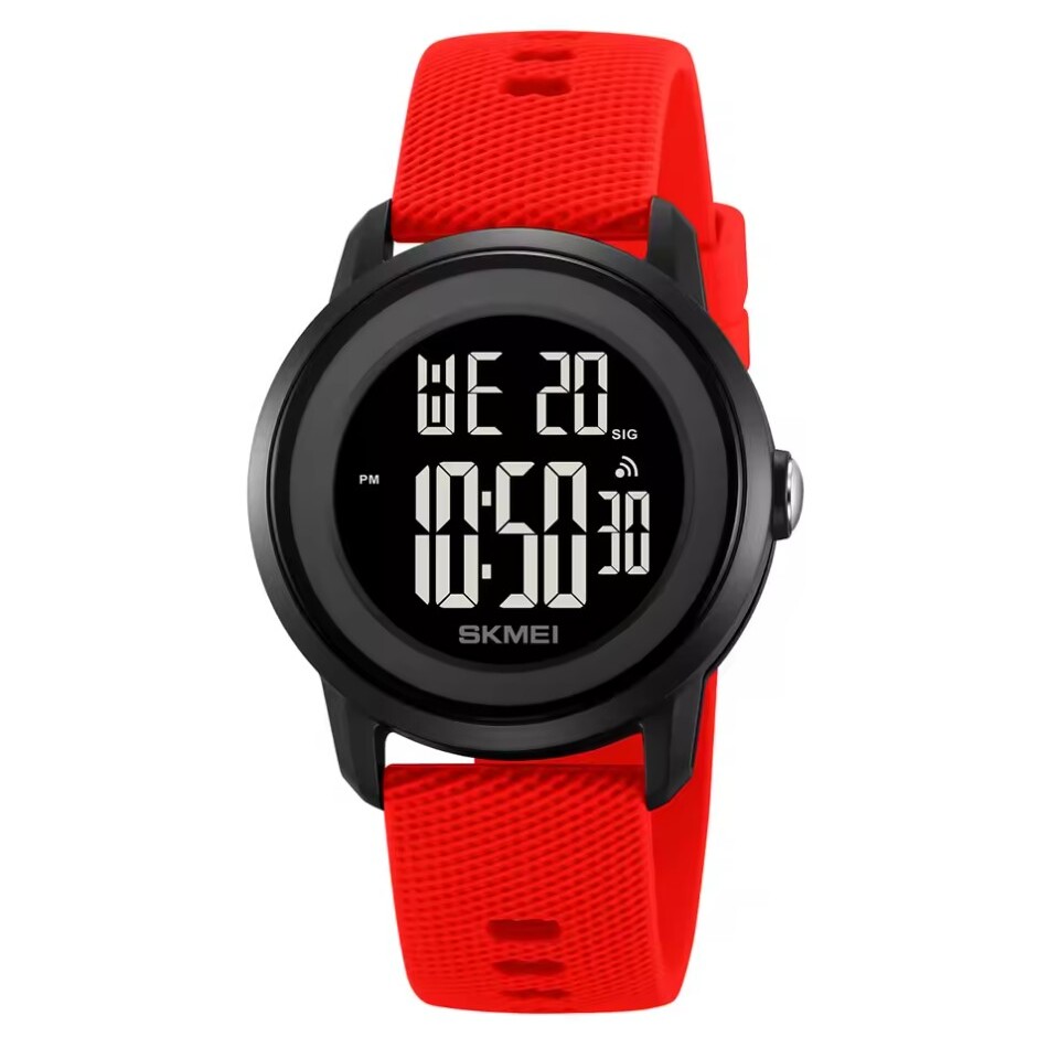 Чоловічий годинник Skmei 3125 Red цифровий, чорний корпус, червоний ремінець, 5 ATM — фото 2