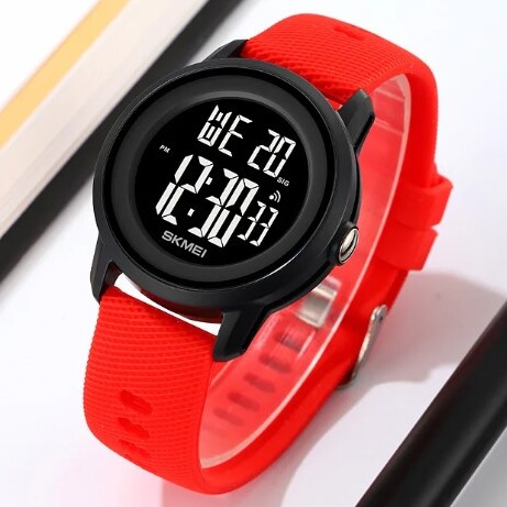 Чоловічий годинник Skmei 3125 Red цифровий, чорний корпус, червоний ремінець, 5 ATM — фото 3