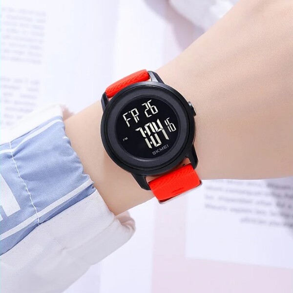 Чоловічий годинник Skmei 3125 Red цифровий, чорний корпус, червоний ремінець, 5 ATM — фото 5