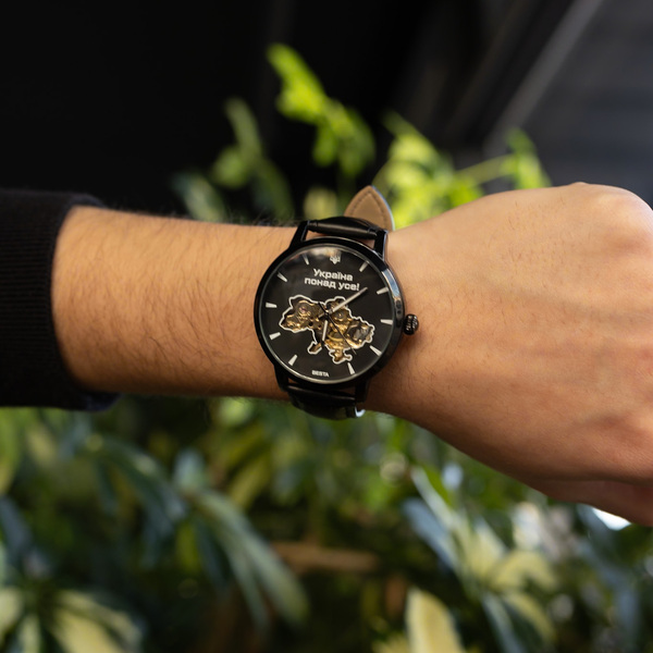 Чоловічий годинник Besta Skeleton UA Black з автозаводом, чорний — фото 3