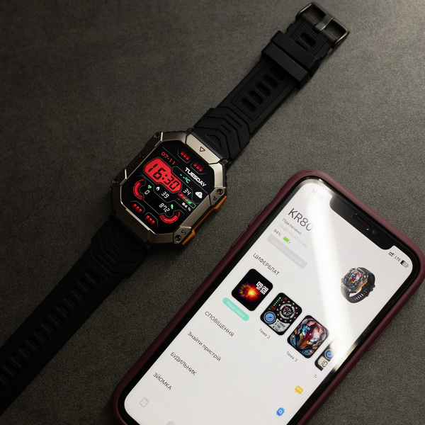 Смартгодинник UWatch Smart Racer K+ Black з компасом, Amoled 2″, Bluetooth 5.0 — фото 10