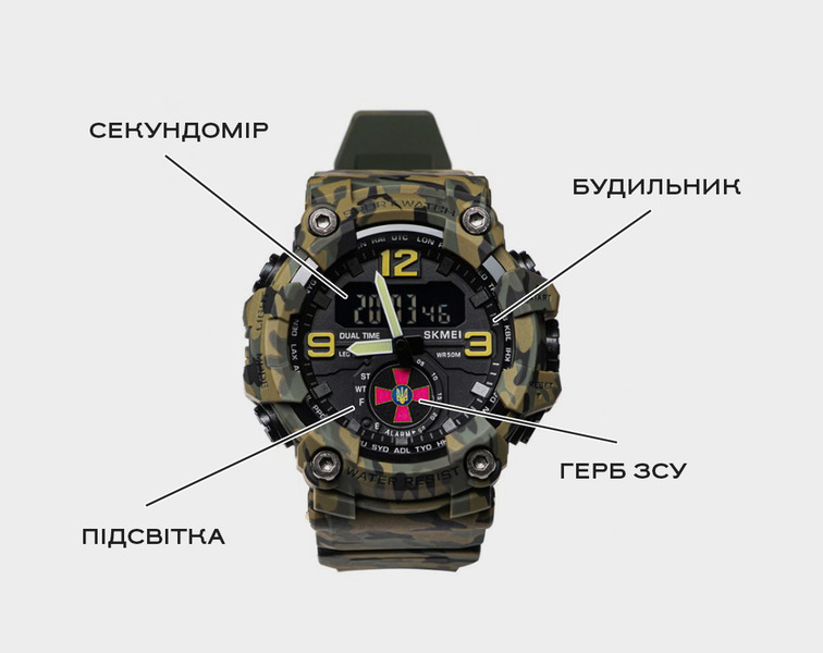 Чоловічий годинник Besta Brave ЗСУ мілітарі з кварцовим механізмом, 50 мм — фото 7