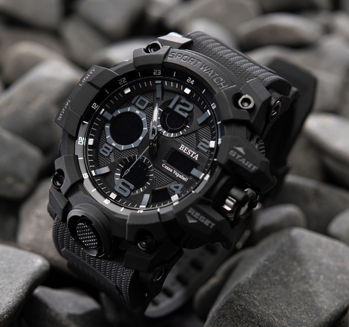 Чоловічий тактичний годинник Sanda Power 4406 чорний — фото 7