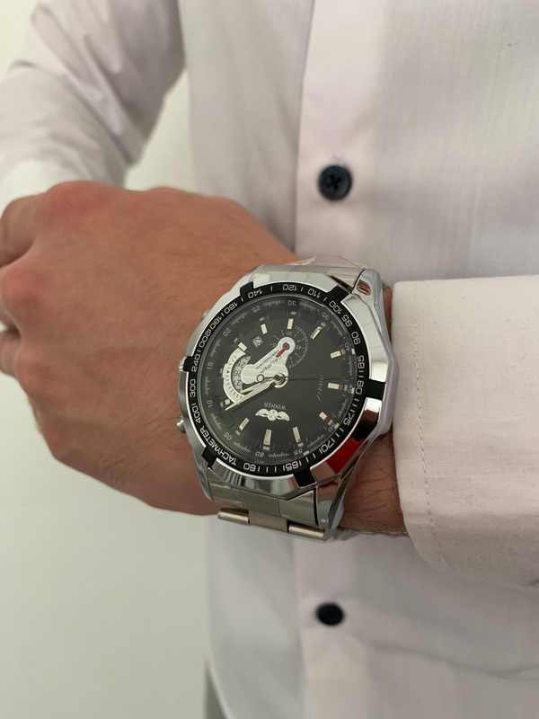 Чоловічий механічний годинник Winner Titanium 1038 зі сталевим ремінцем — фото 3