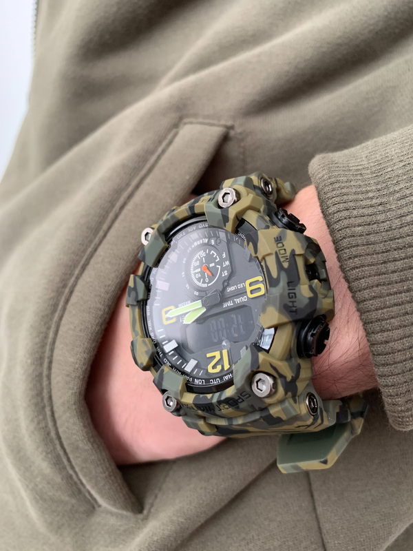 Чоловічий годинник Skmei Brave 1151 мілітарі, кварцовий, 50 мм — фото 3