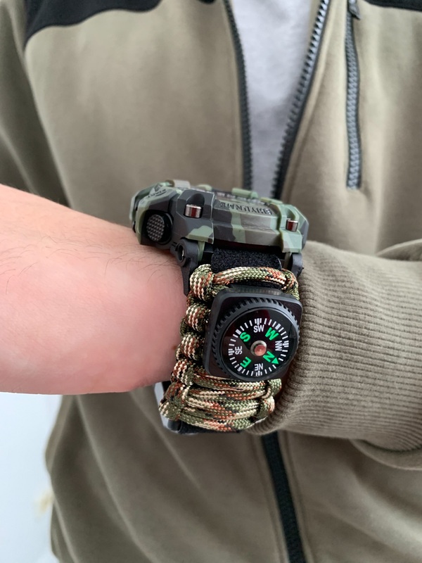Чоловічий годинник Hemsut Military 4429 з компасом, підсвічуванням і ремінцем армі — фото 9