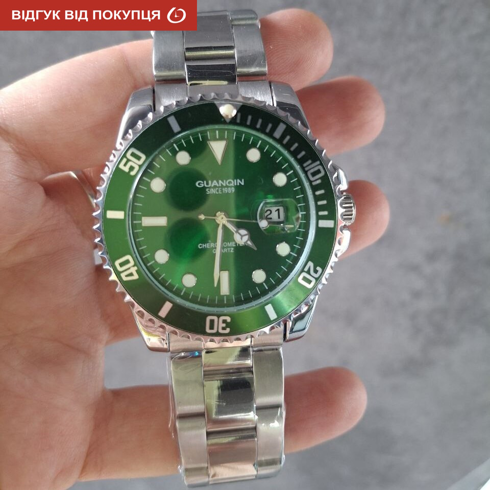 Чоловічий годинник Guanquin Materhorn 2063 5 Bar із зеленим циферблатом — фото 9