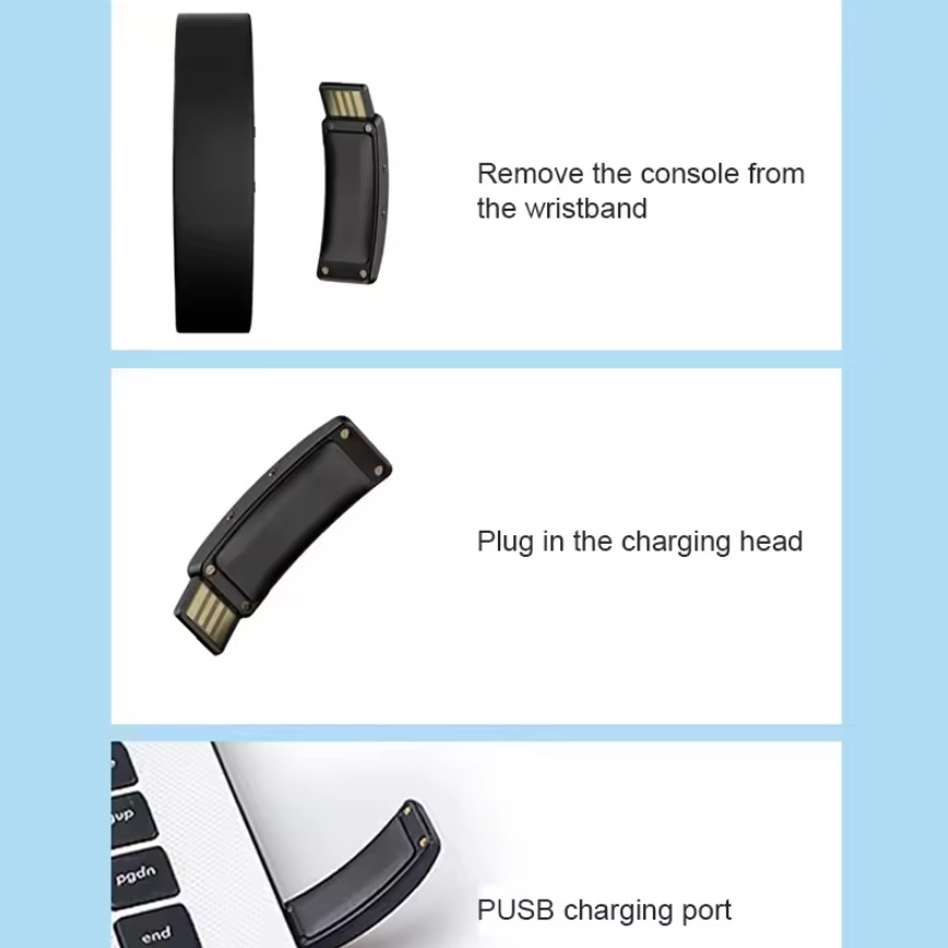 Фітнес-браслет Smart Digital Runner Band 2474 з USB-зарядкою, чорний — фото 7