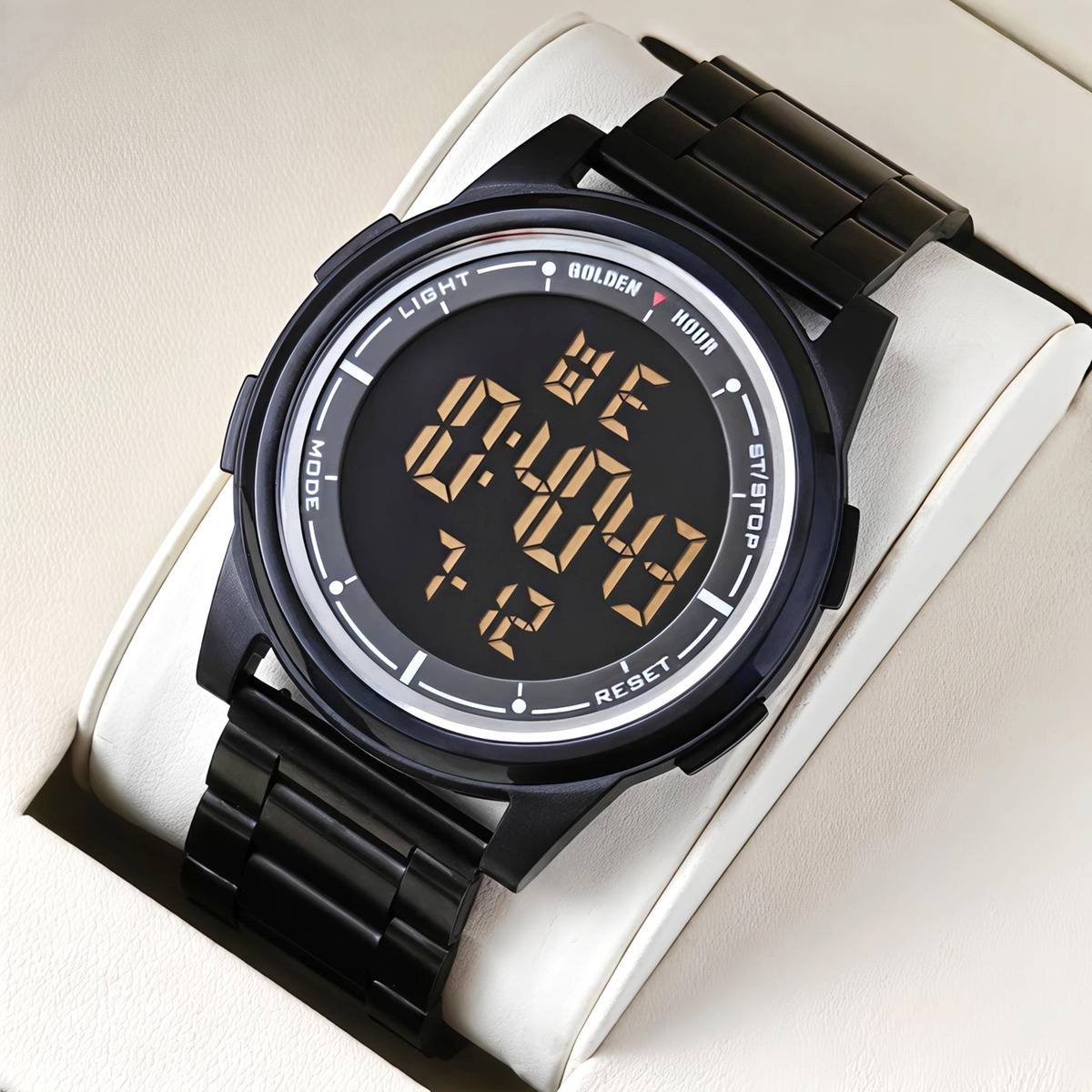 Чоловічий годинник GoldenHour Water Metal Black 2469 з двома чорними ремінцями — фото 2