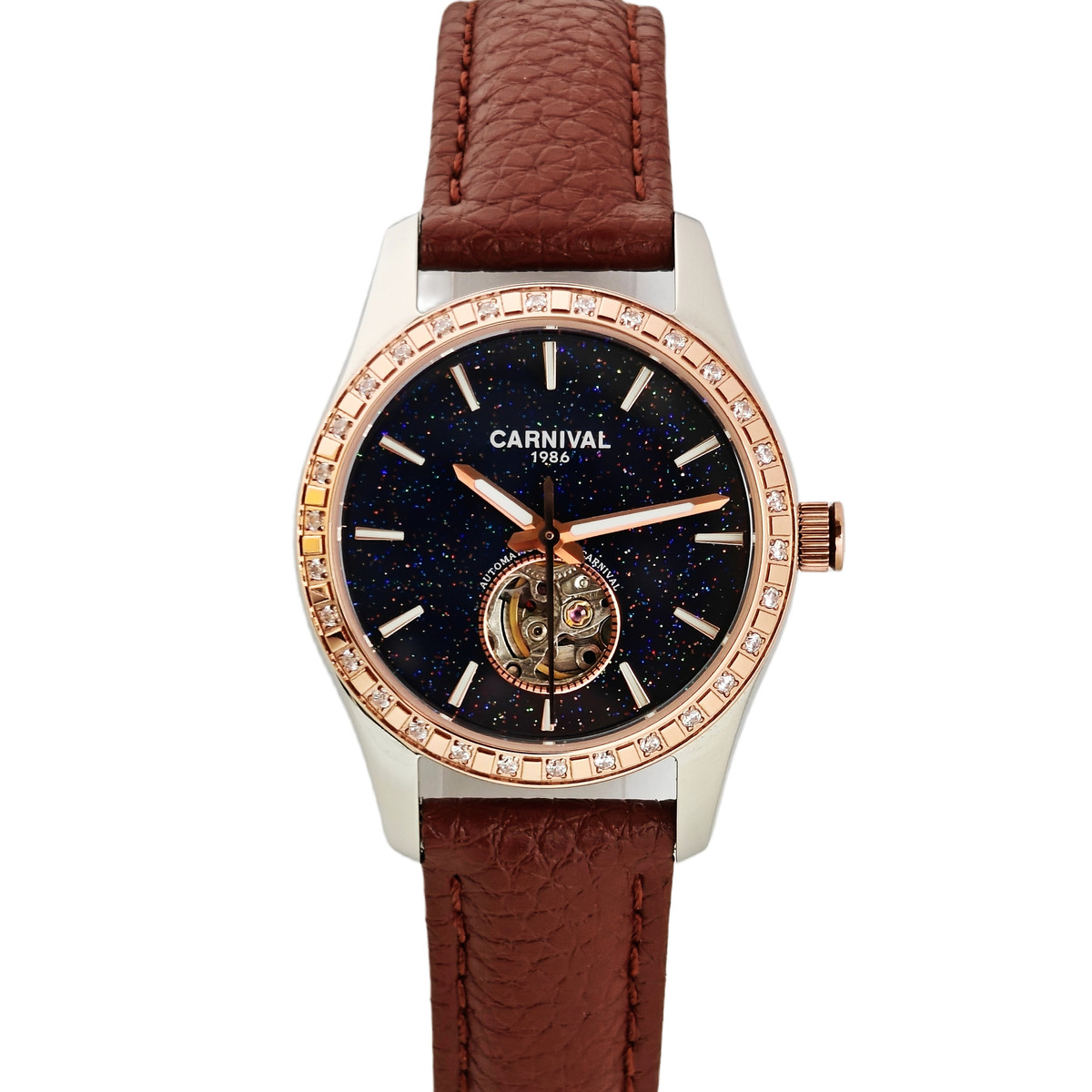 Жіночий механічний годинник Carnival Lady Elite Leather Classic з 2 ремінцями — фото 2