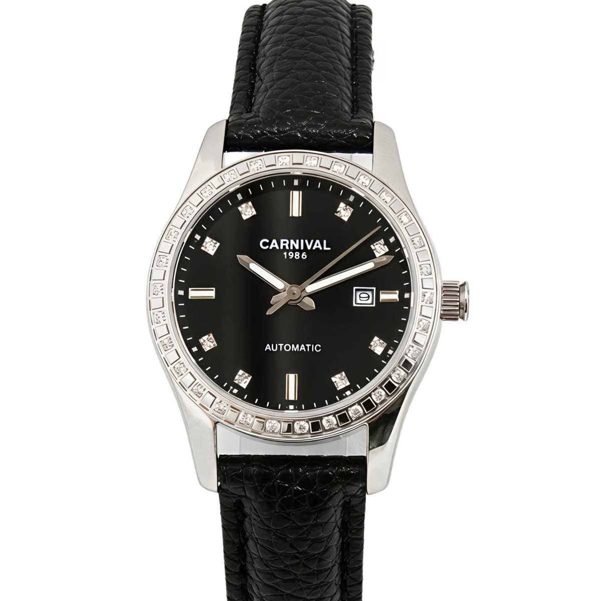 Жіночий годинник Carnival Luiza Black Leather 2446 з автозаводом і 2 ремінцями — фото 2