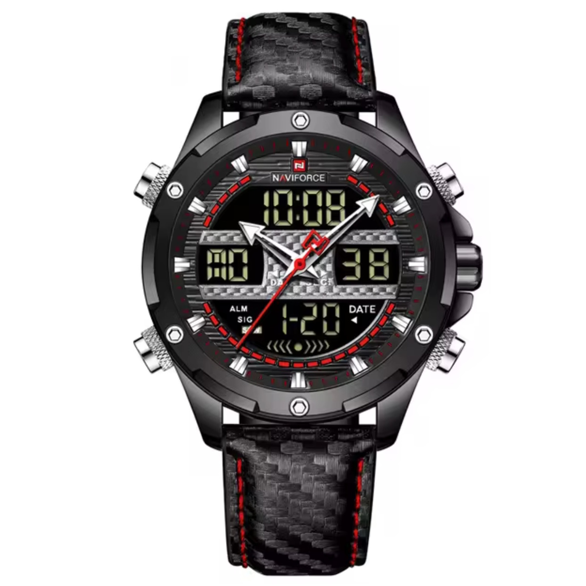 Чоловічий годинник Naviforce 1886 Set Present з двома ремінцями, чорний — фото 2