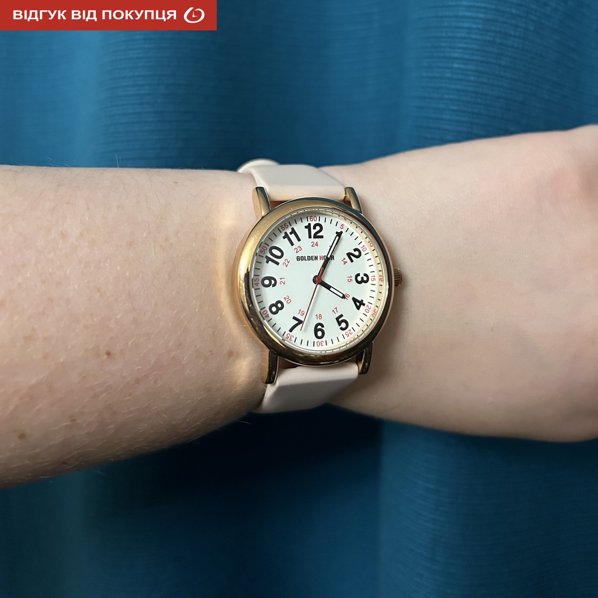 Жіночий годинник GoldenHour Trend Pink 38 мм з рожевим каучуковим ремінцем — фото 10