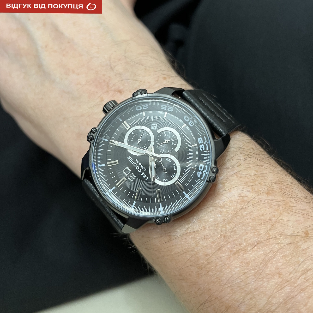 Чоловічий годинник Lee Cooper Wolf 1847 з чорним циферблатом і механізмом Miyota — фото 10