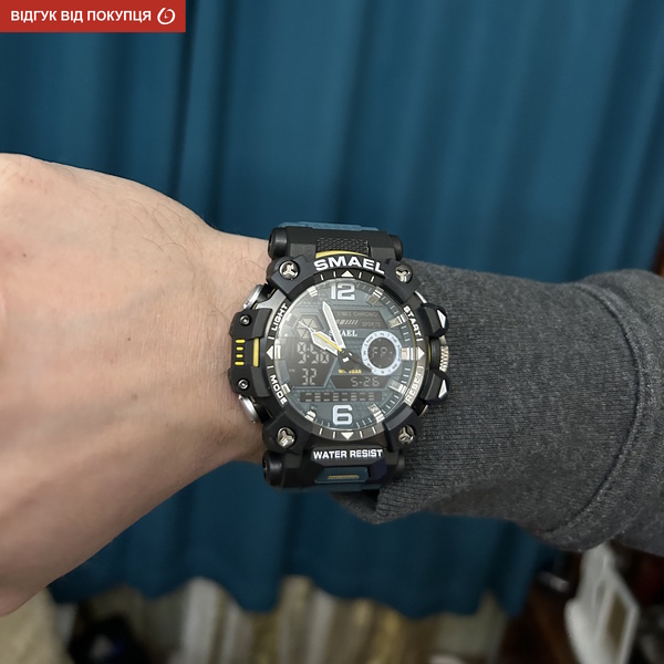 Чоловічий годинник Smael Chrono 1443 синій, кварцовий, водостійкість 5 атм — фото 5