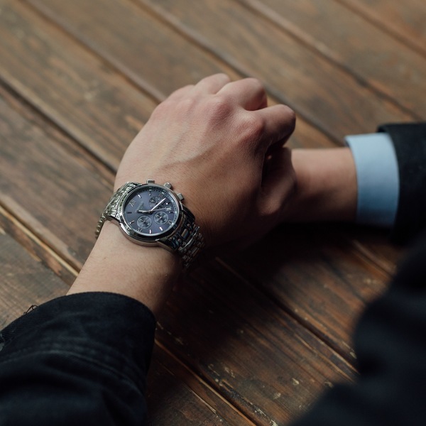 Чоловічий годинник Guanquin Liberty 8802 із темно-синім циферблатом і сталевим браслетом — фото 7