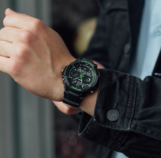 Skmei S-Shock Green 0931 чоловічий спортивний годинник 5 ATM — фото 4