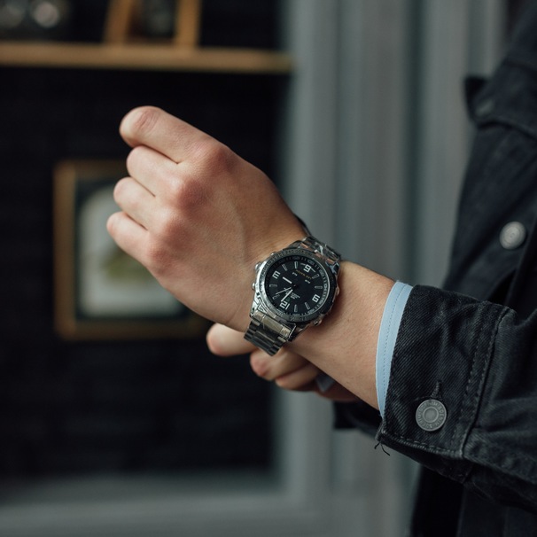 Чоловічий тактичний годинник Weide Standart Silver 1506 зі сталевим браслетом — фото 7