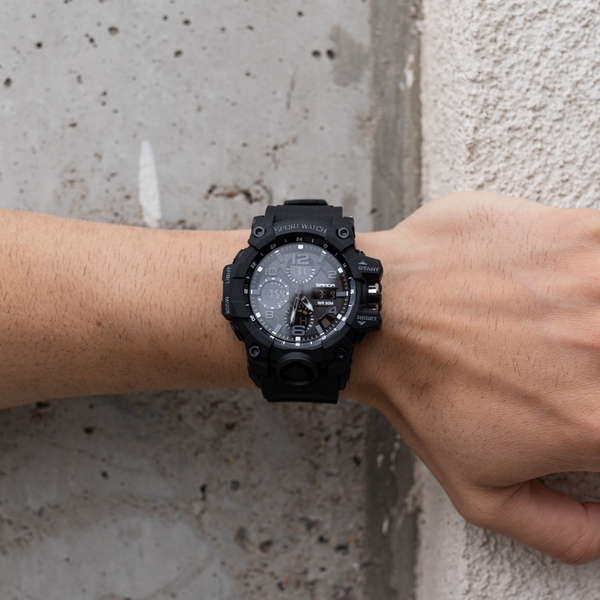 Чоловічий тактичний годинник Sanda Power 4406 чорний — фото 9