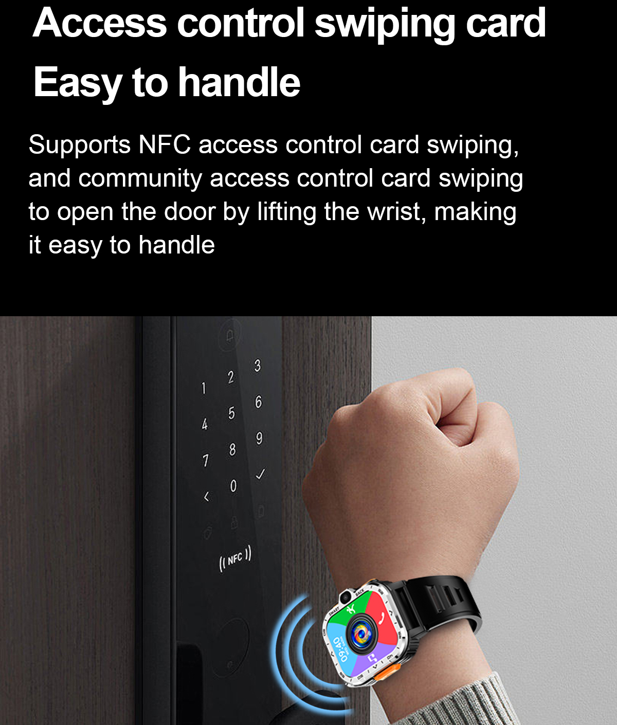 UWatch Smart Nova Sim Rubber Black смартгодинник з SIM, AMOLED 2.03 і 2 ремінцями — фото 10