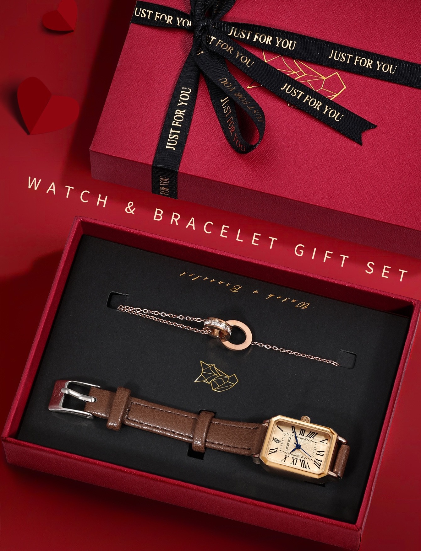 Подарунковий набір Baosaili Lucky Box 2312 з жіночим годинником і браслетом — фото 3