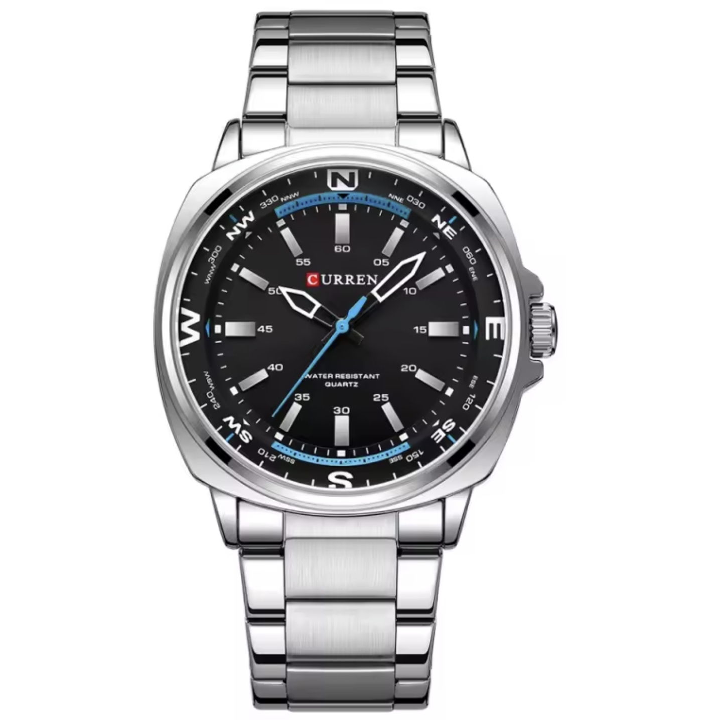 Чоловічий годинник Curren Aqua 2318, чорний циферблат, сталевий браслет — фото 3