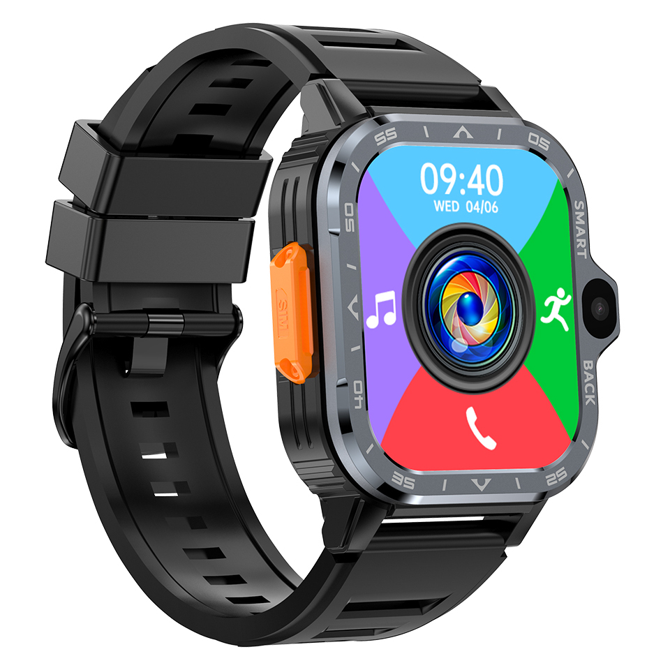 UWatch Smart Nova Sim Rubber Black смартгодинник з SIM, AMOLED 2.03 і 2 ремінцями — фото 3