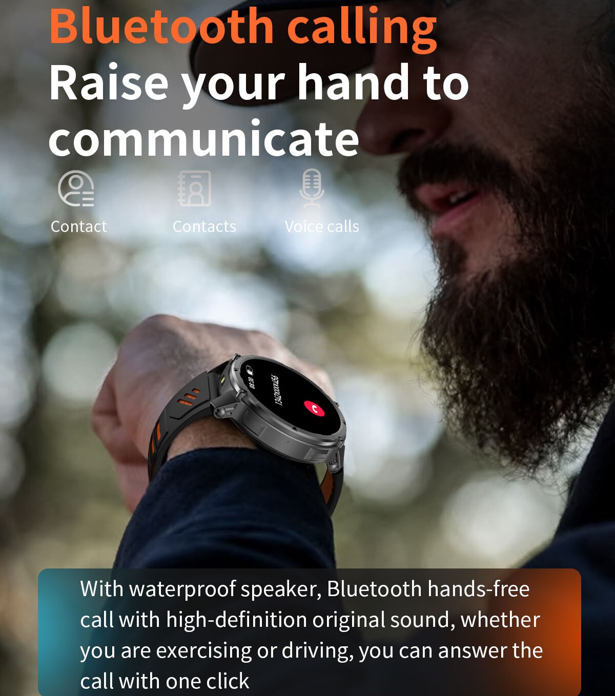 Смарт-годинник UWatch Smart Helicopter 1.7 IPS, Bluetooth-дзвінки, чорний — фото 6
