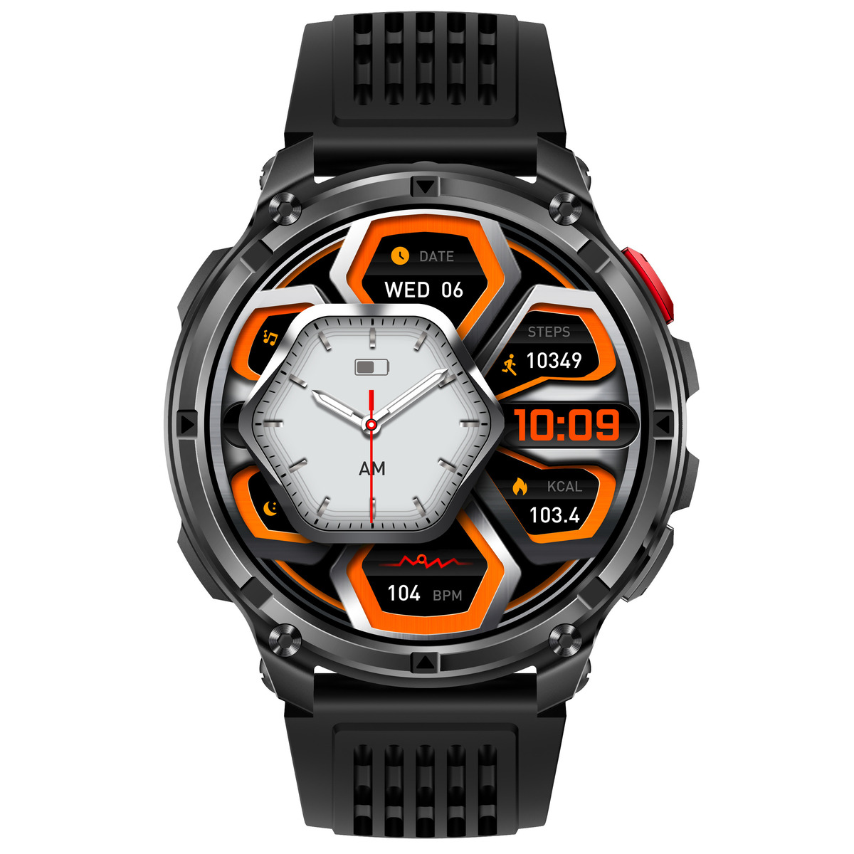 Смарт-годинник UWatch Smart Helicopter 1.7 IPS, Bluetooth-дзвінки, чорний — фото 9