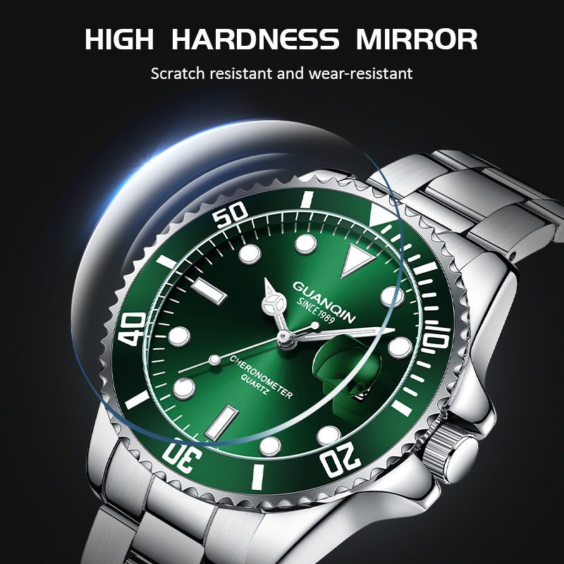Чоловічий годинник Guanquin Materhorn 2063 5 Bar із зеленим циферблатом — фото 4