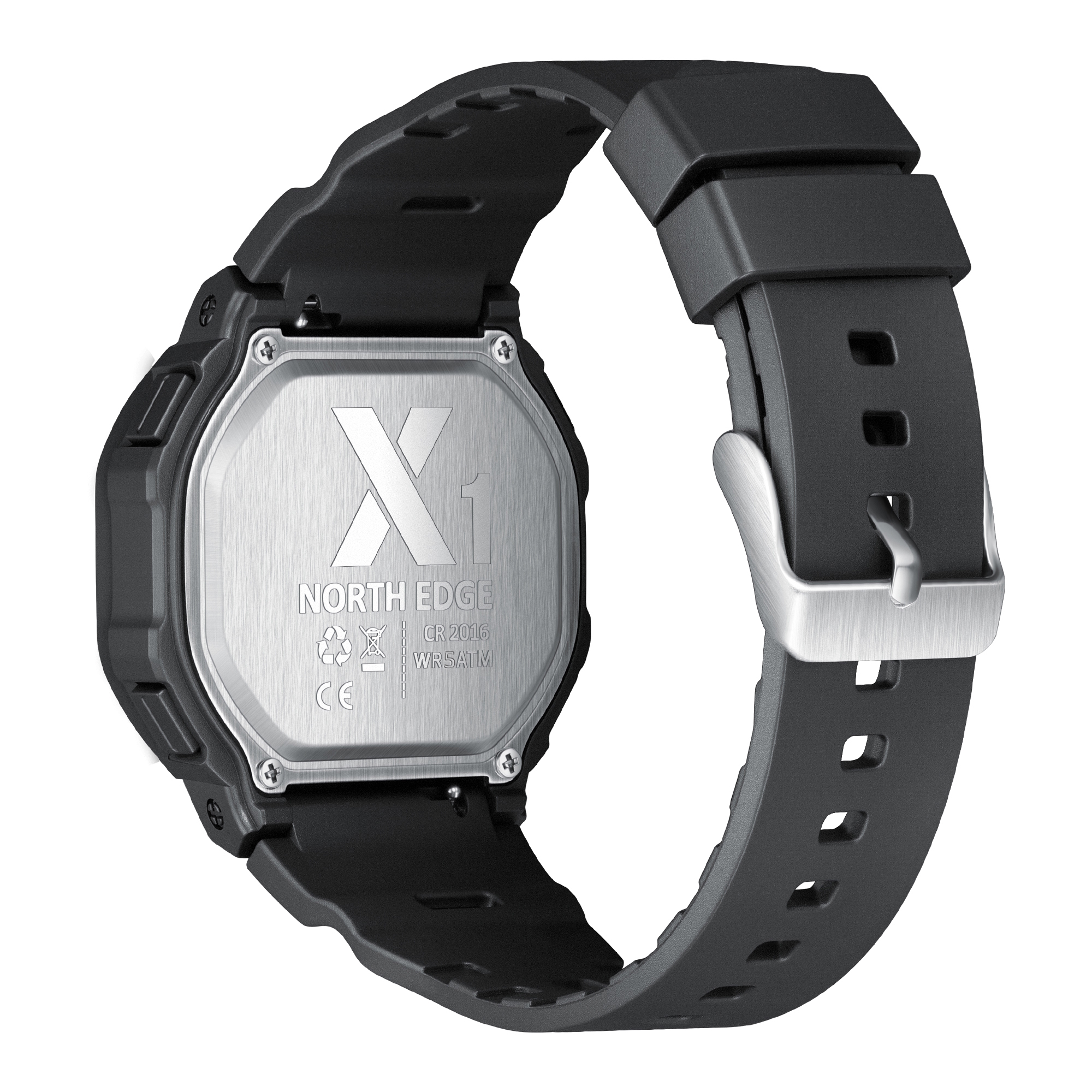Чоловічий годинник North Edge X1 5BAR 2059 з чорним цифровим циферблатом — фото 6